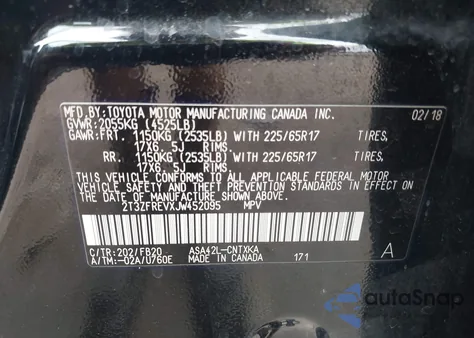 2018 Toyota Rav4 Le from USA, damaged, VIN 2T3ZFREVXJW452095